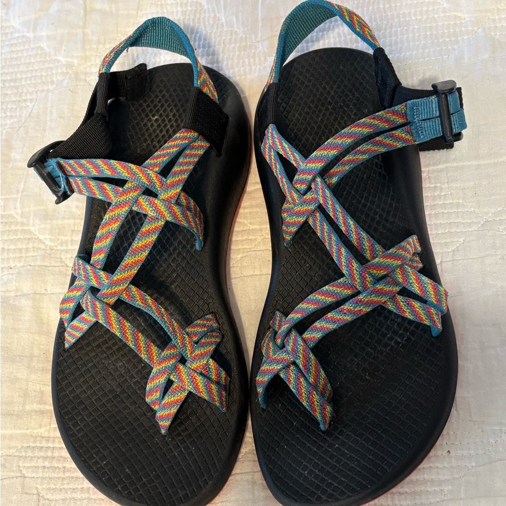 Chaco Black and Multicolor Strappy Sandals